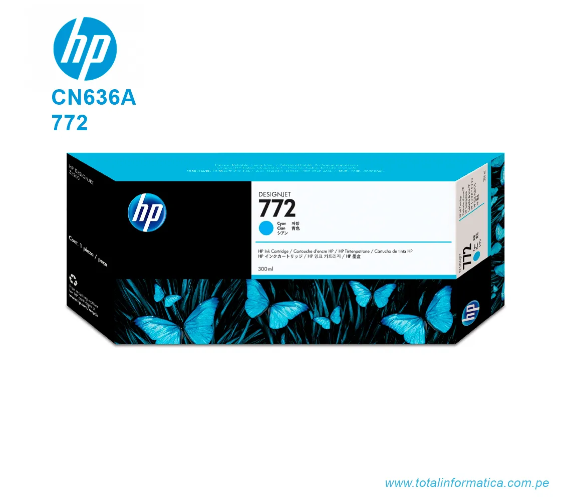 TINTA HP 772 300ML CYAN ( CN636A ) DESIGNJET Z5200 - imagen 1