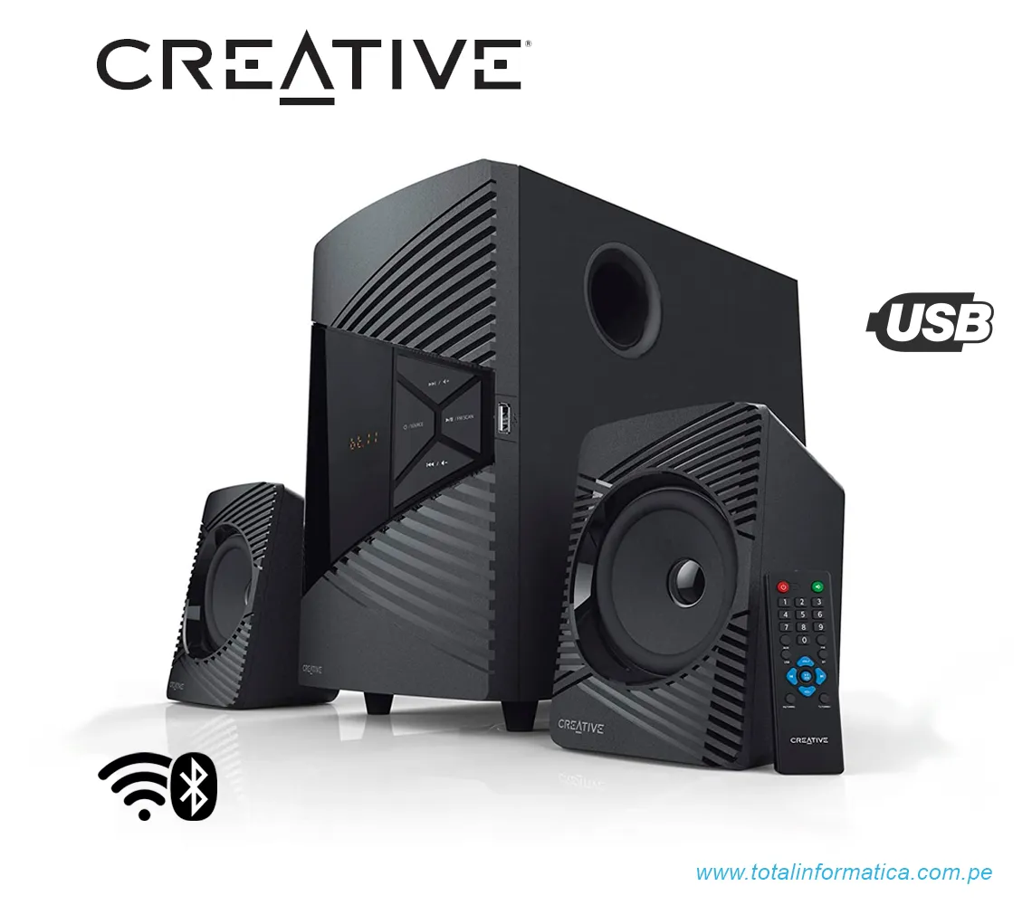 PARLANTE CREATIVE E2500, 30W/60W, BLUETOOTH/FM/USB/3.5MM, NEGRO(51MF0485AA001) - imagen 1