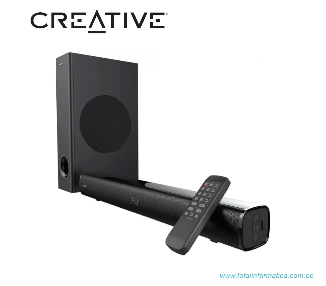 PARLANTE CREATIVE SOUND VAR STAGE V2 2.1, 80W/160W, BLUETOOTH/USB/3.5MM/TV, 220V, COLOR NEGRO(51MF8375AA001) - imagen 2