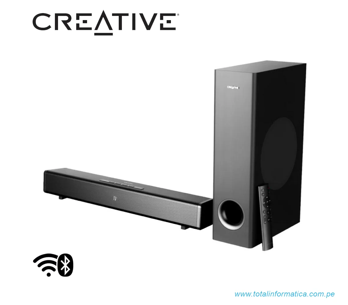 PARLANTE CREATIVE SOUND BAR STAGE 360 2.1, 120W/240W, BLUETOOTH/HDMI, 2.0/HDMI,220V, COLOR NEGRO(51MF8385AA000) - imagen 1