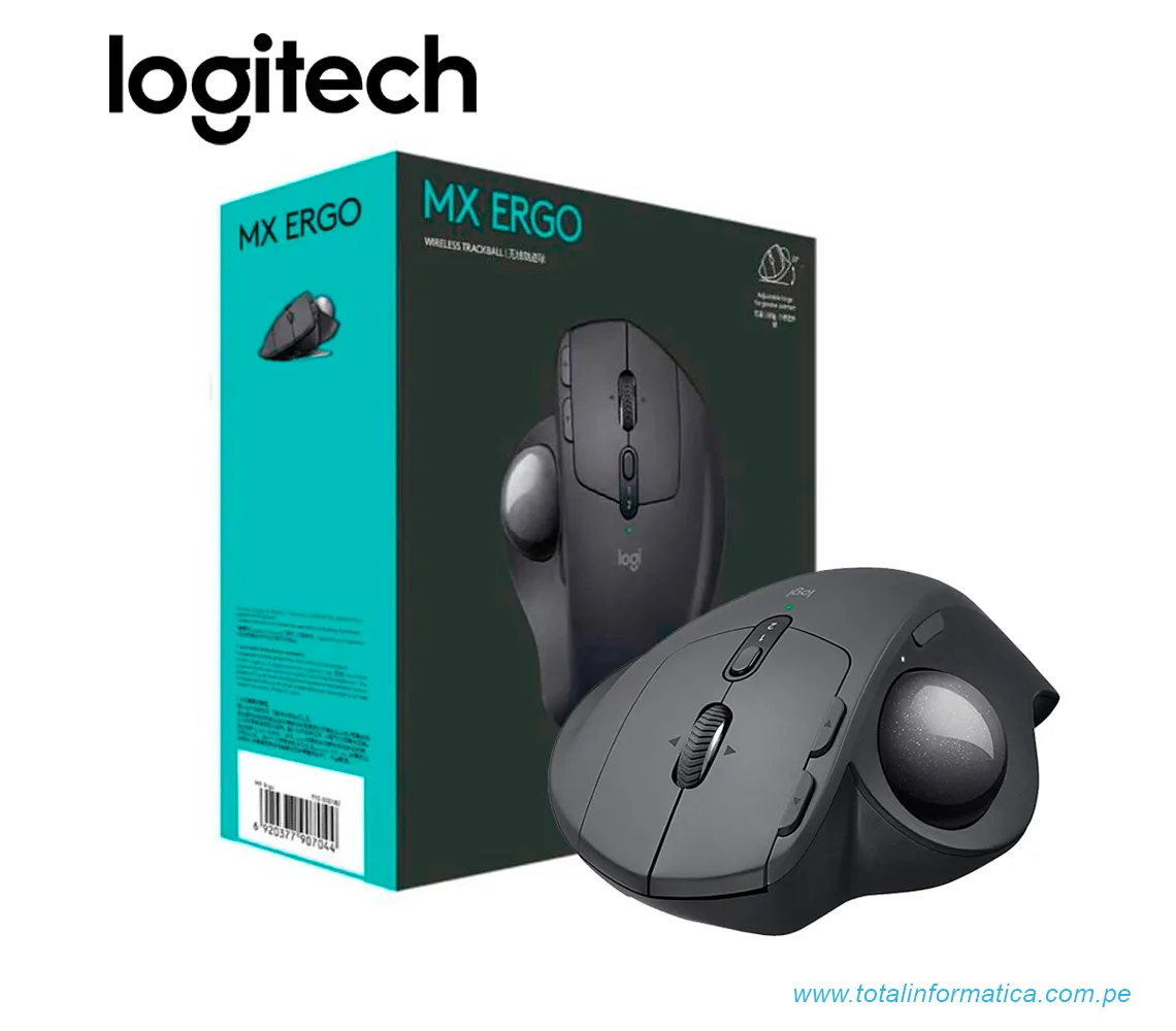 MOUSE LOGITECH MX ERGO WIRELESS TRACKBALL, RECEPTOR USB, RECARGABLE, NEGRO(910-005177) - imagen 3