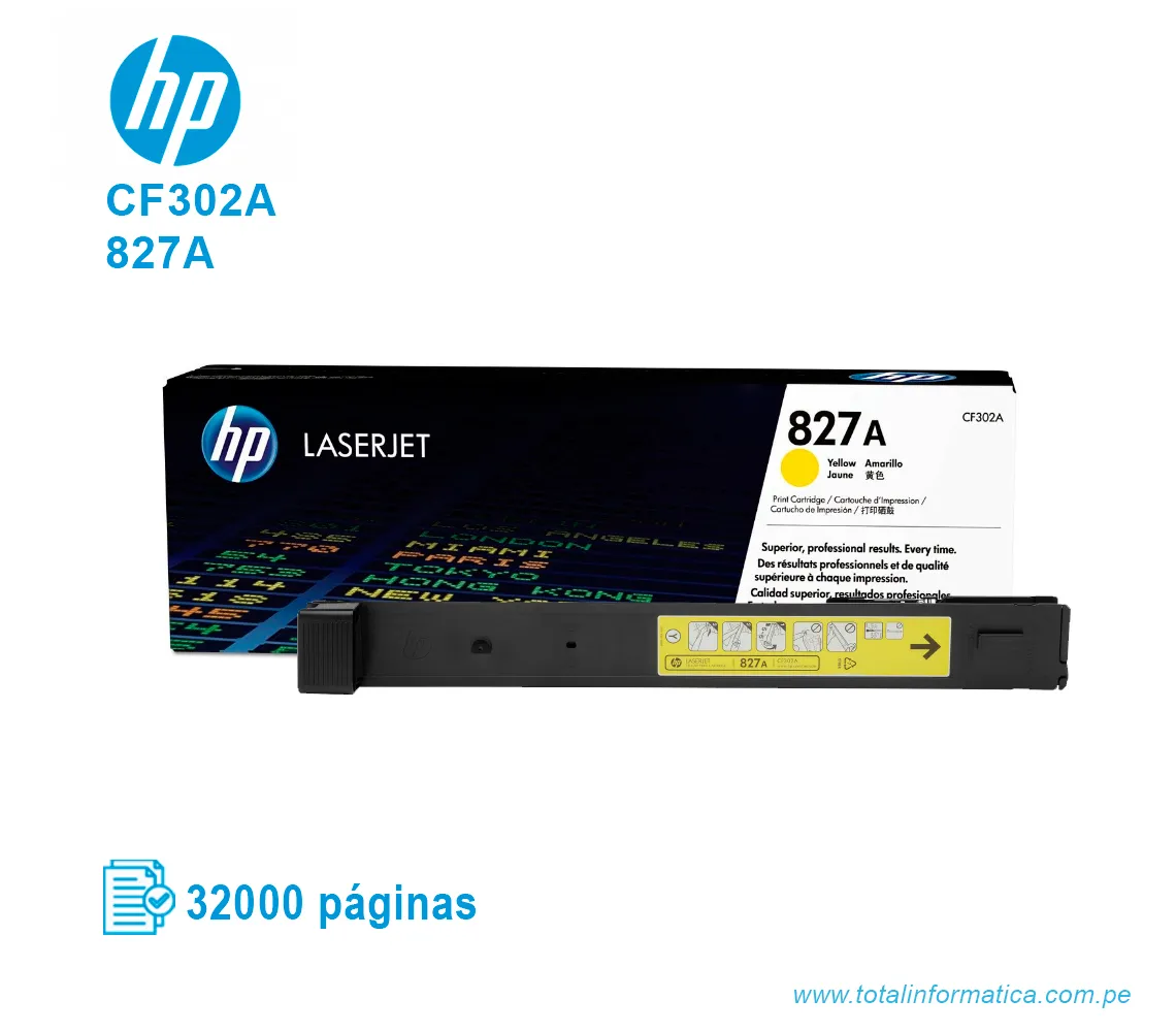TONER HP 827A YELLOW ( CF302A ) LASERJET MFP M880Z, 32000 PGS - imagen 2