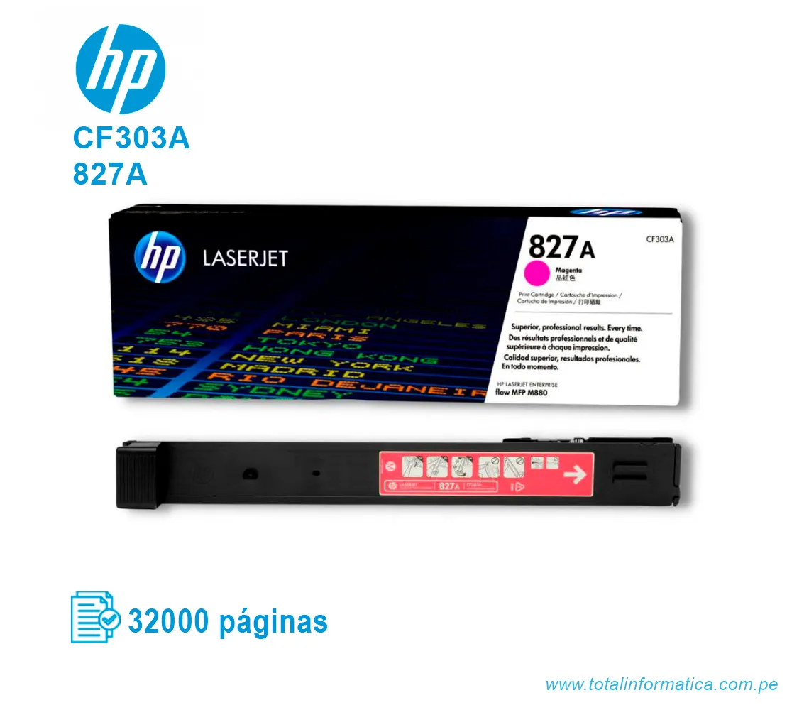 TONER HP 827A Magenta ( CF303A ) LASERJET MFP M880Z, 32000 PGS - imagen 2
