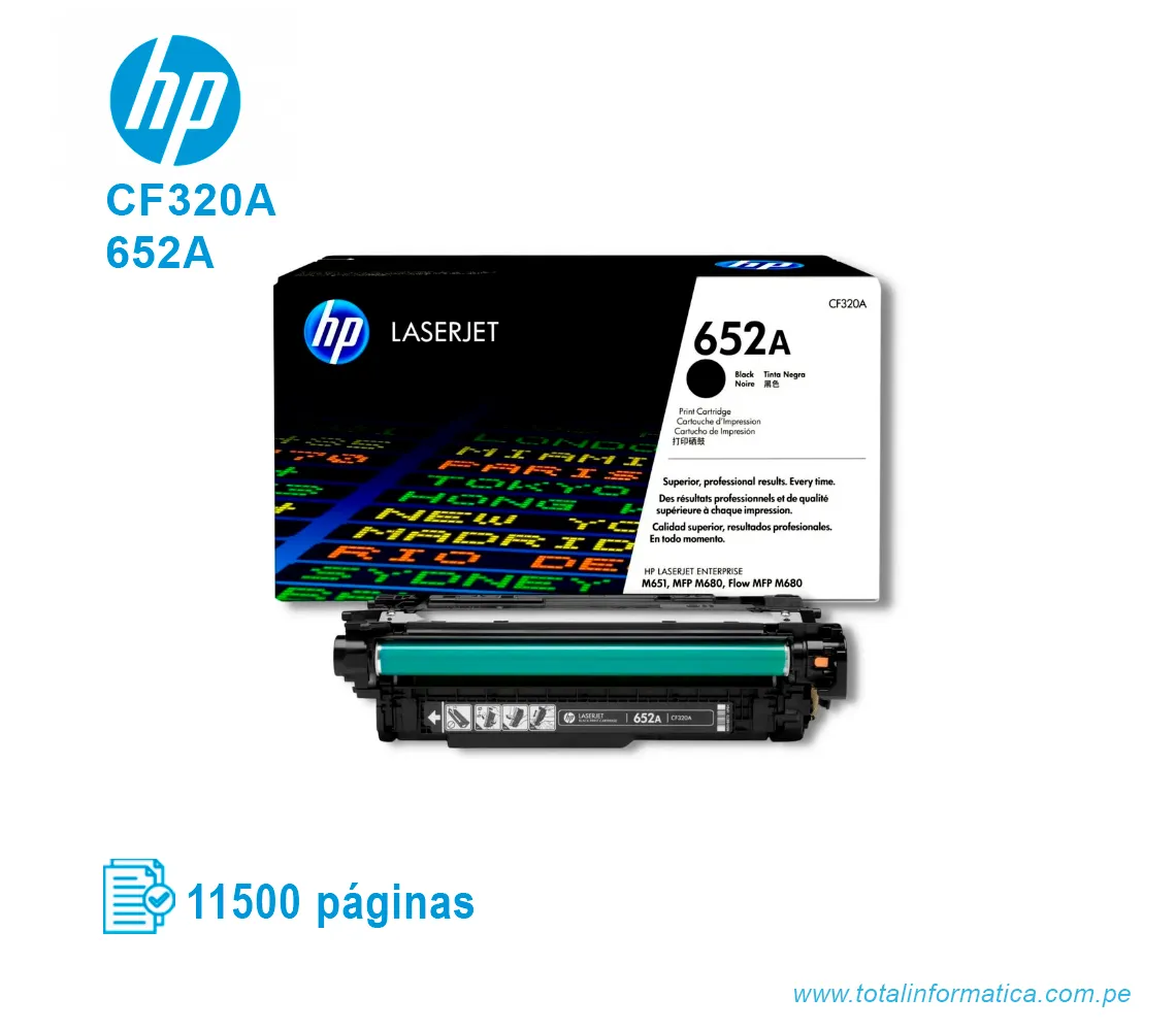 TONER HP 652A BLACK ( CF320A ) LASERJET M680, 11500 PGS - imagen 2