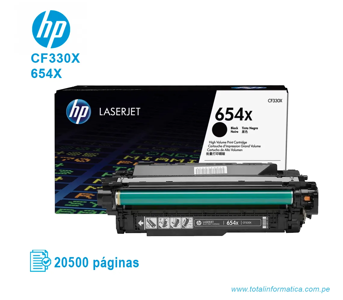 TONER HP 654X BLACK ( CF330X ) LASERJET M651, 20.5K PGS - imagen 2