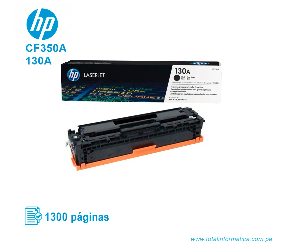 TONER HP 130A BLACK ( CF350A ) LASERJET MFP M177, 1300 PGS - imagen 2
