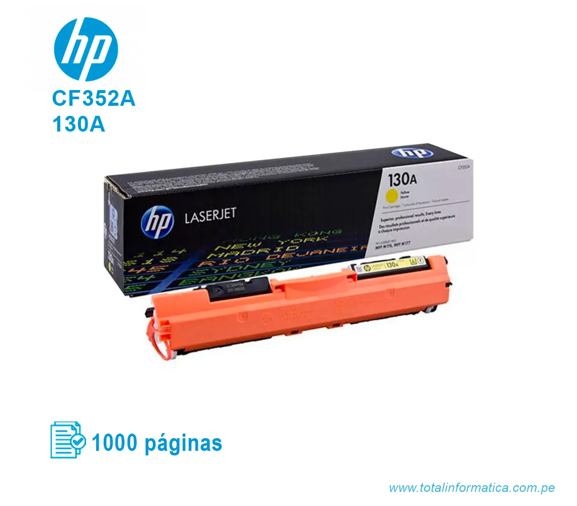 TONER HP 130A YELLOW ( CF352A ) LASERJET MFP M177, 1000 PGS - imagen 2