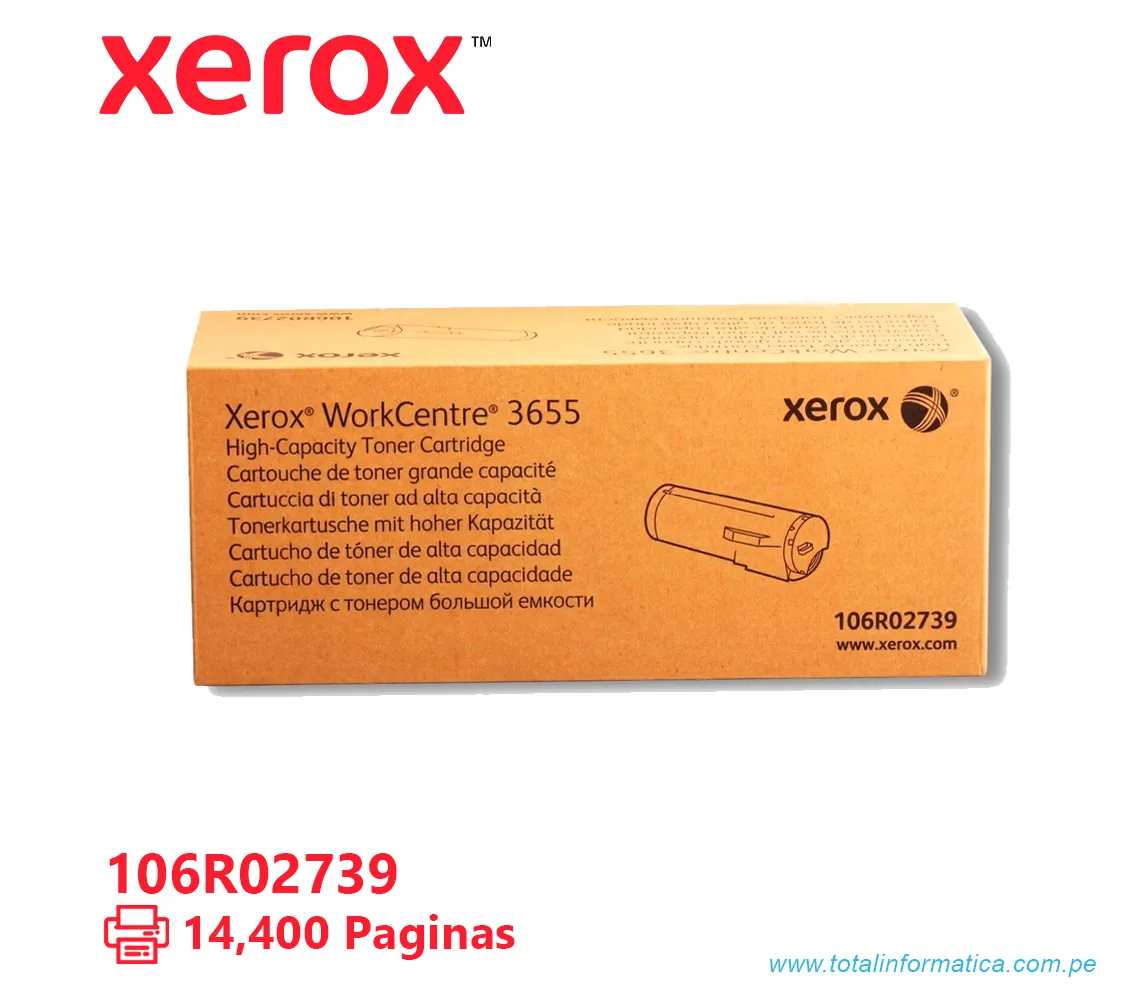 TONER XEROX ( 106R02739 ) WORKCENTRE 3655 NEGRO, 14,400 PAG - imagen 2