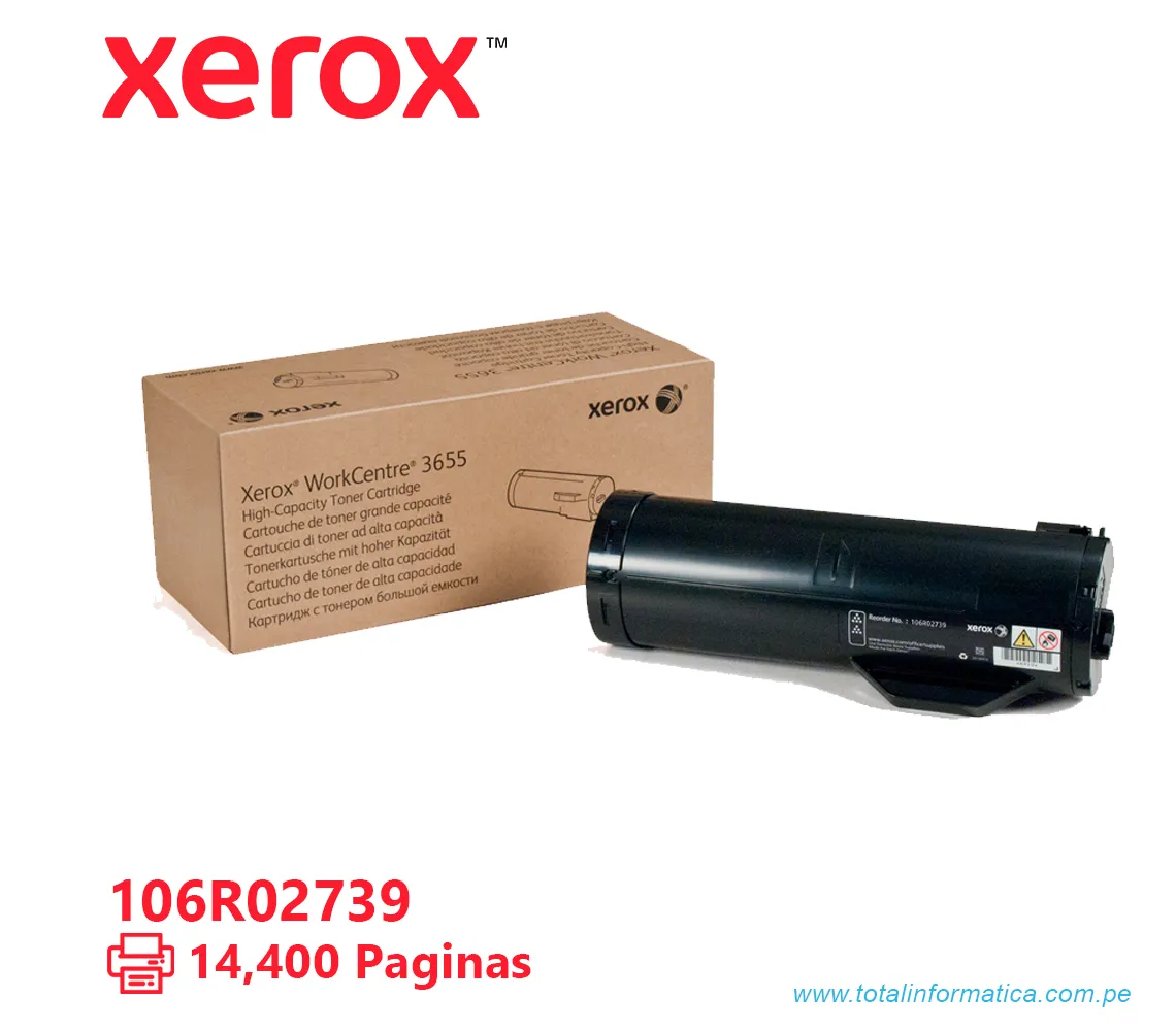 TONER XEROX ( 106R02739 ) WORKCENTRE 3655 NEGRO, 14,400 PAG - imagen 1