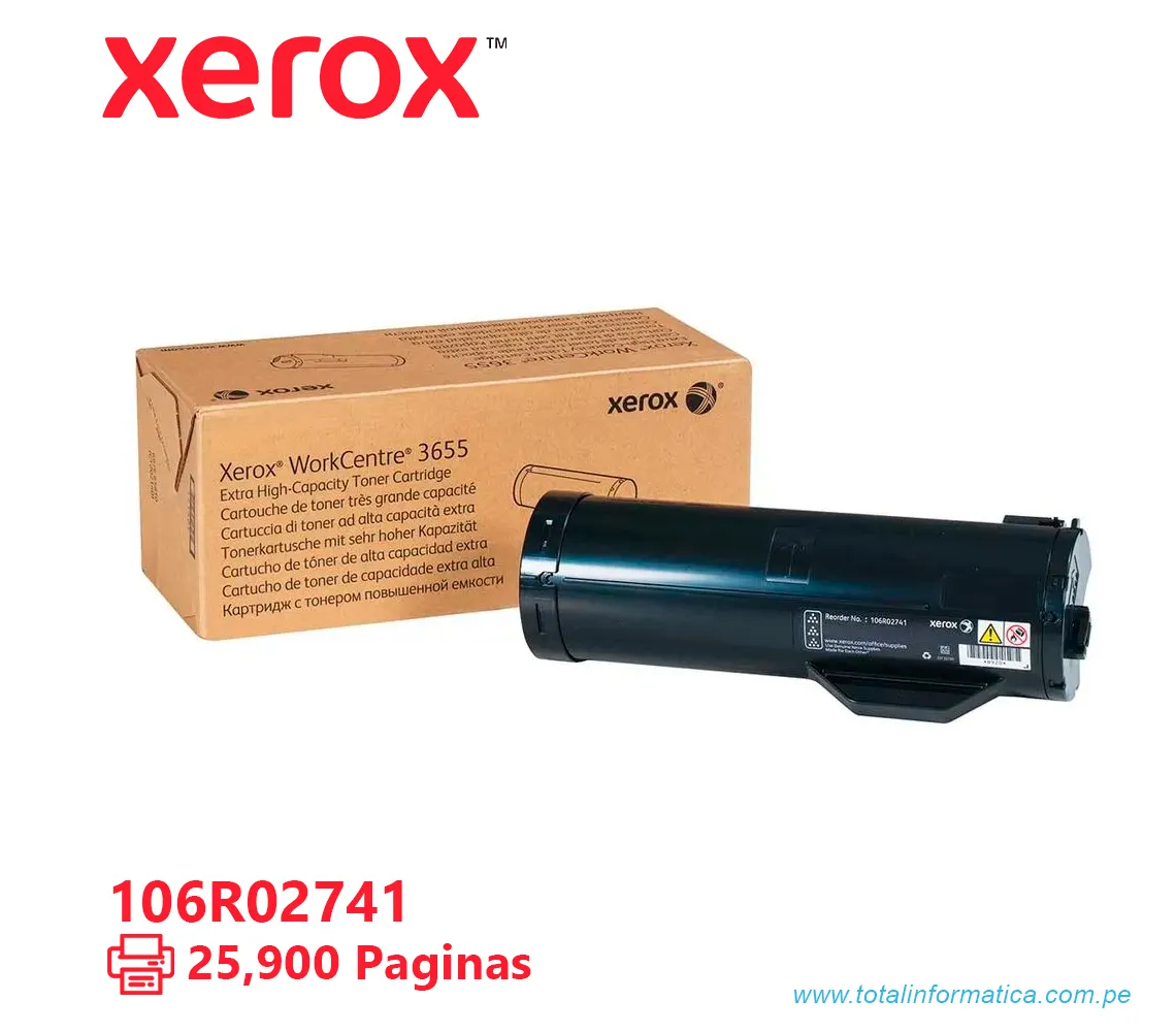 TONER XEROX ( 106R02741 ) WORKCENTRE 3655 BLACK, 25,900 PAG - imagen 1