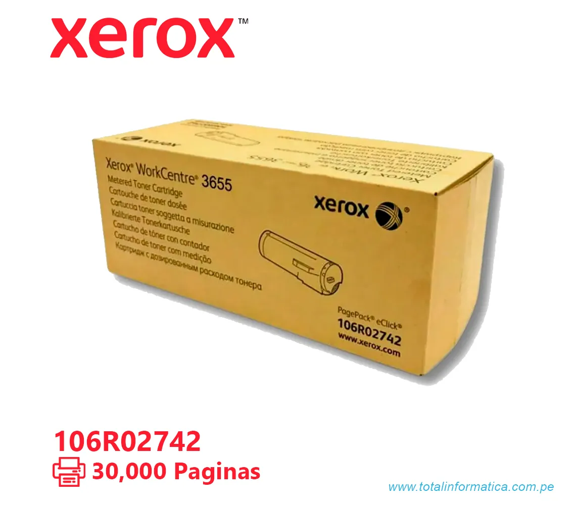 TONER XEROX ( 106R02742 ) WORKCENTRE 3655 BLACK, 30K PAG - imagen 2
