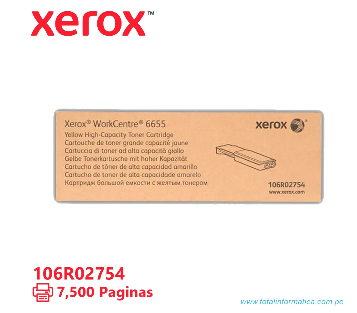 TONER XEROX ( 106R02754 ) WORKCENTRE 6655 YELLOW, 7500 PÁG - imagen 2