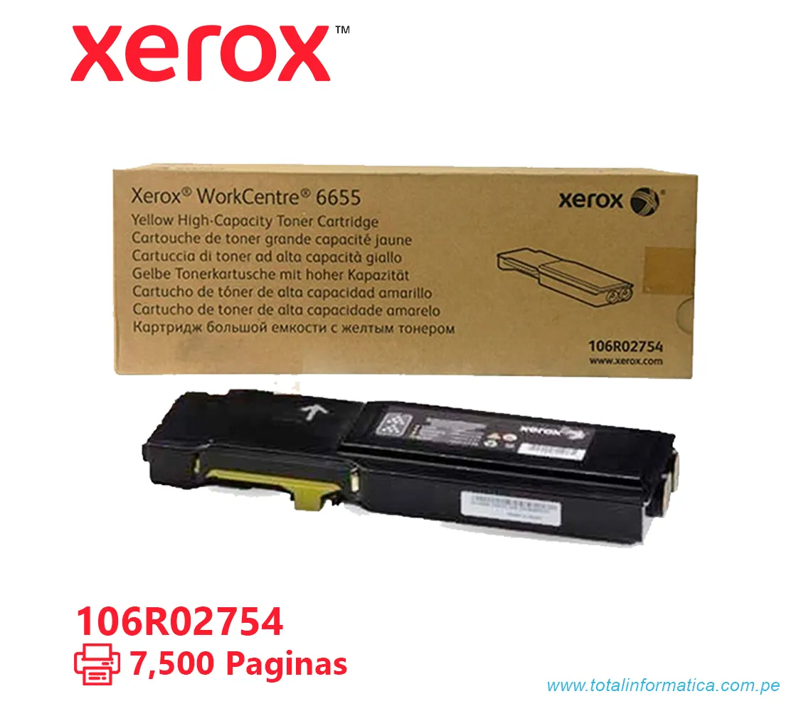 TONER XEROX ( 106R02754 ) WORKCENTRE 6655 YELLOW, 7500 PÁG - imagen 1