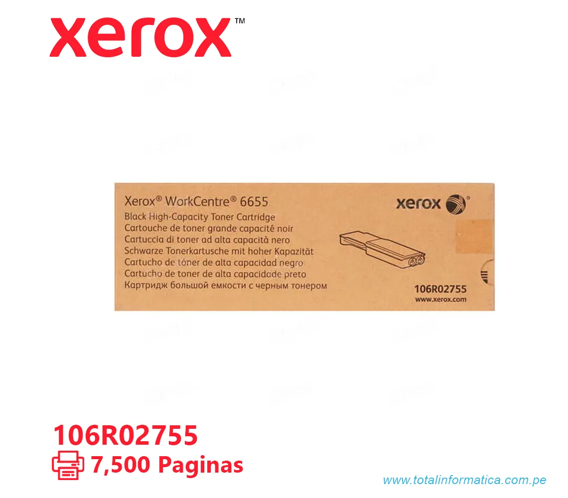 TONER XEROX ( 106R02755 ) WORKCENTRE 6655 NEGRO, 7500 PÁG - imagen 2