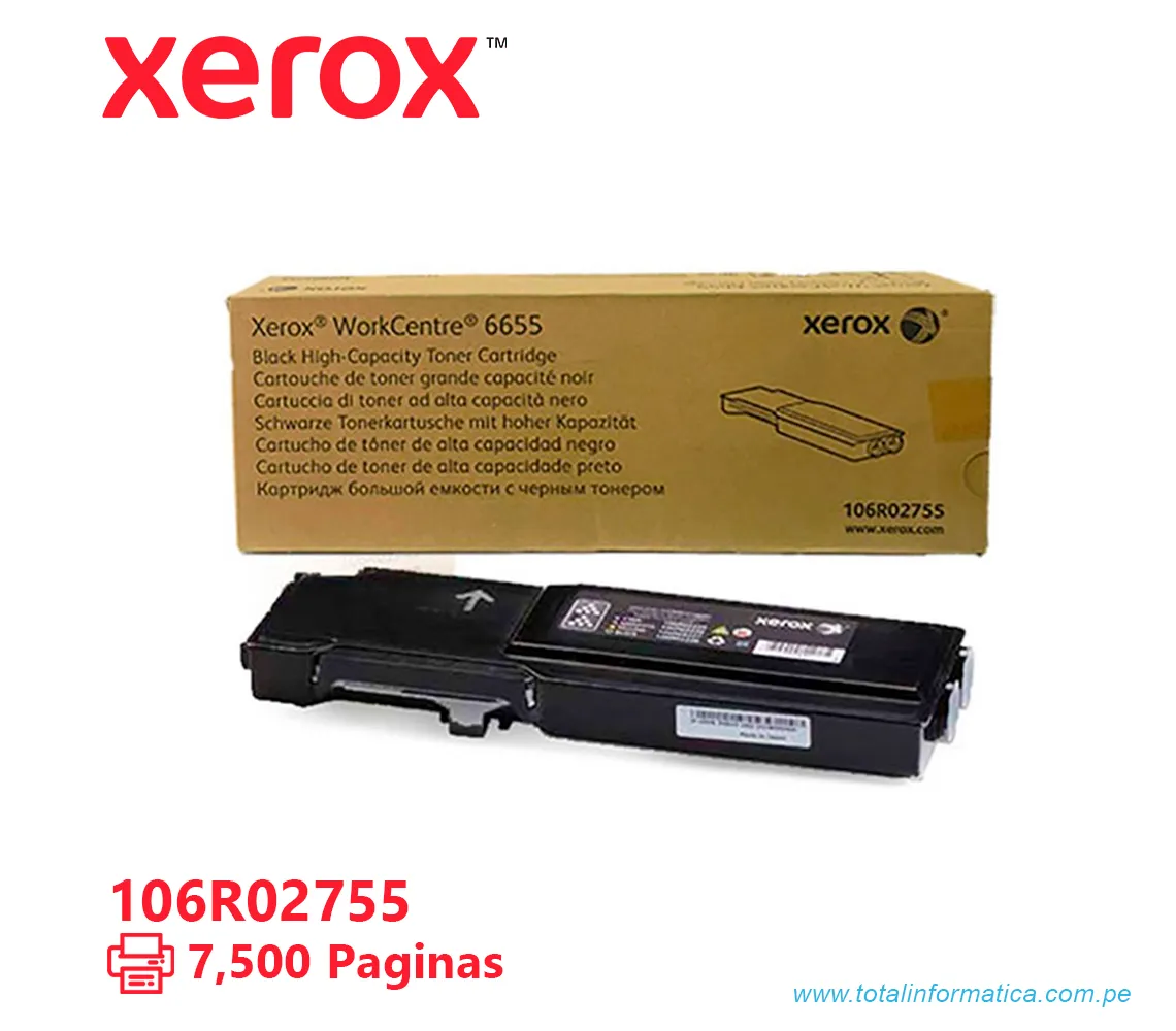 TONER XEROX ( 106R02755 ) WORKCENTRE 6655 NEGRO, 7500 PÁG - imagen 1