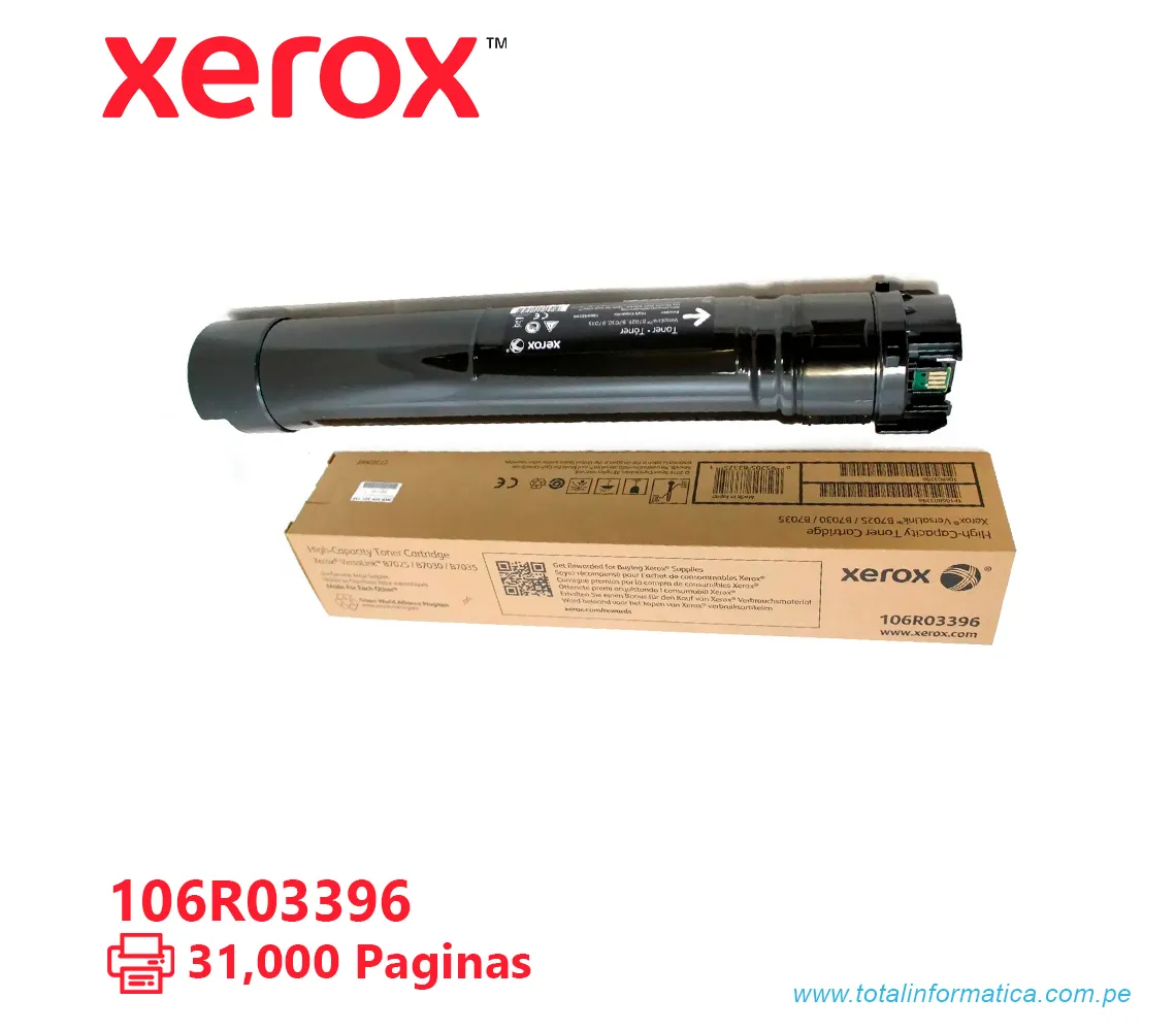 TONER XEROX ( 106R03396 ) VERSALINK B7025, B7035 BLACK, 31K PÁG - imagen 1