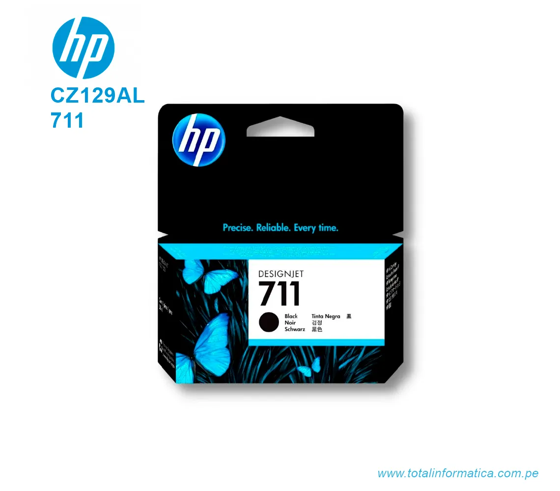 TINTA HP 711 BLACK ( CZ129A ) T120, T520, 38 ML - imagen 1