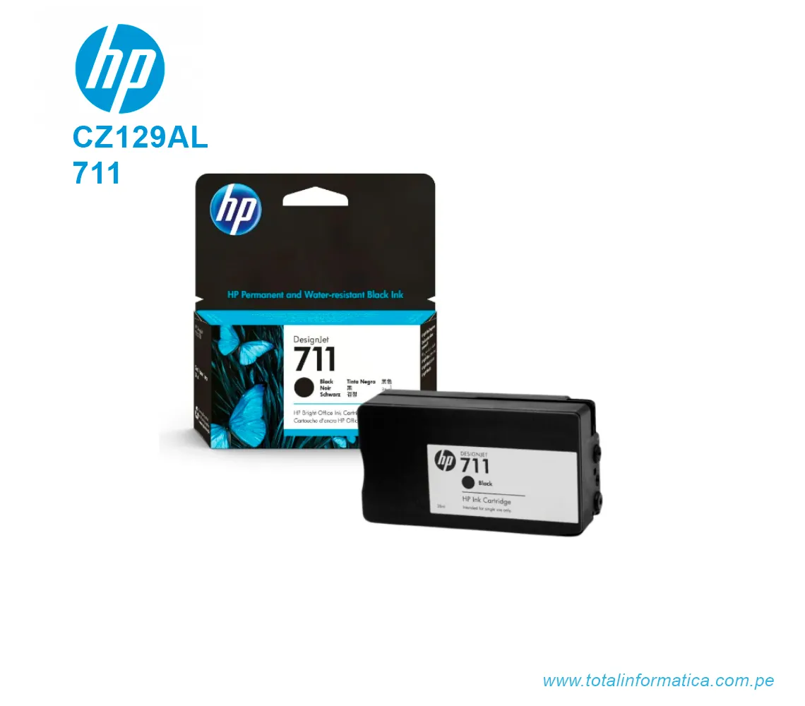 TINTA HP 711 BLACK ( CZ129A ) T120, T520, 38 ML - imagen 2