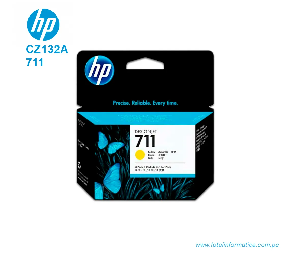 TINTA HP 711 YELLOW ( CZ132A ) T120, T520, 29 ML - imagen 1