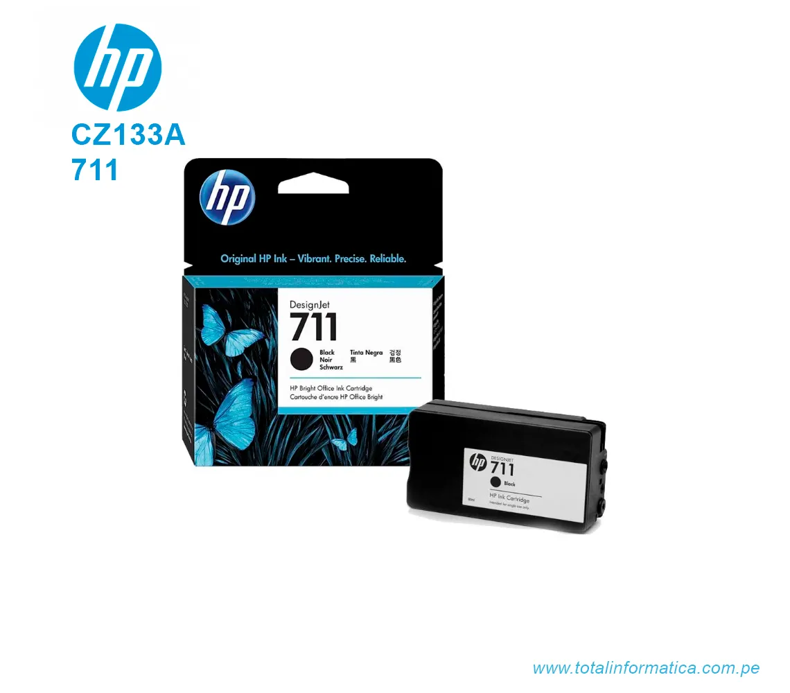 TINTA HP 711 BLACK DGJ ( CZ133A ) T120, T520, 80 ML - imagen 2