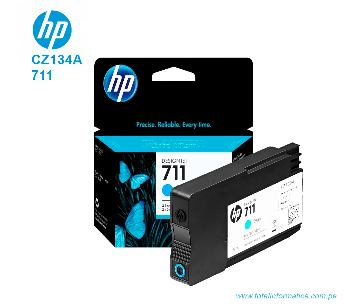 TINTA HP 711 CYAN 3 PACK ( CZ134A ) T120, T520, 29 ML - imagen 2