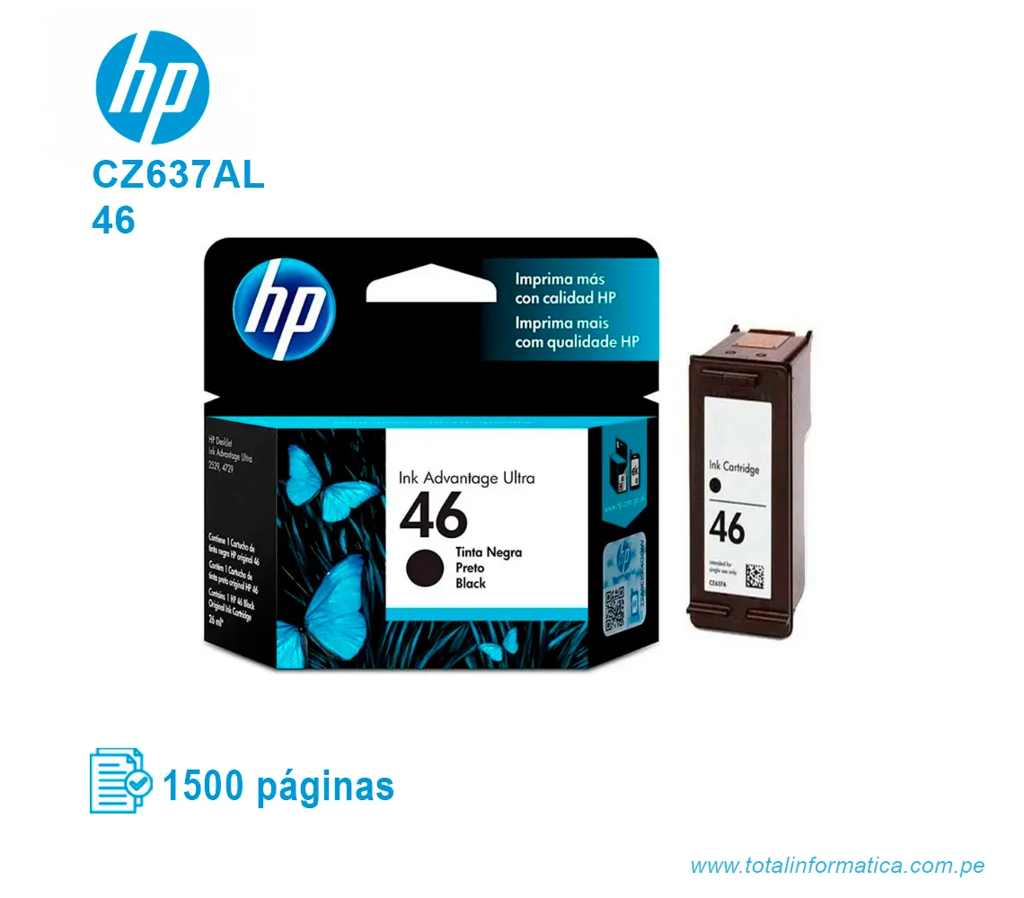TINTA HP 46 BLACK ( CZ637AL ) ADVANTAGE, 1500 PÁG - imagen 2