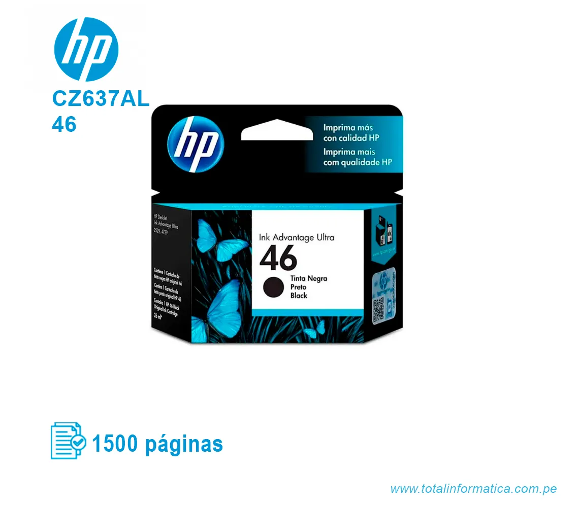 TINTA HP 46 BLACK ( CZ637AL ) ADVANTAGE, 1500 PÁG - imagen 1