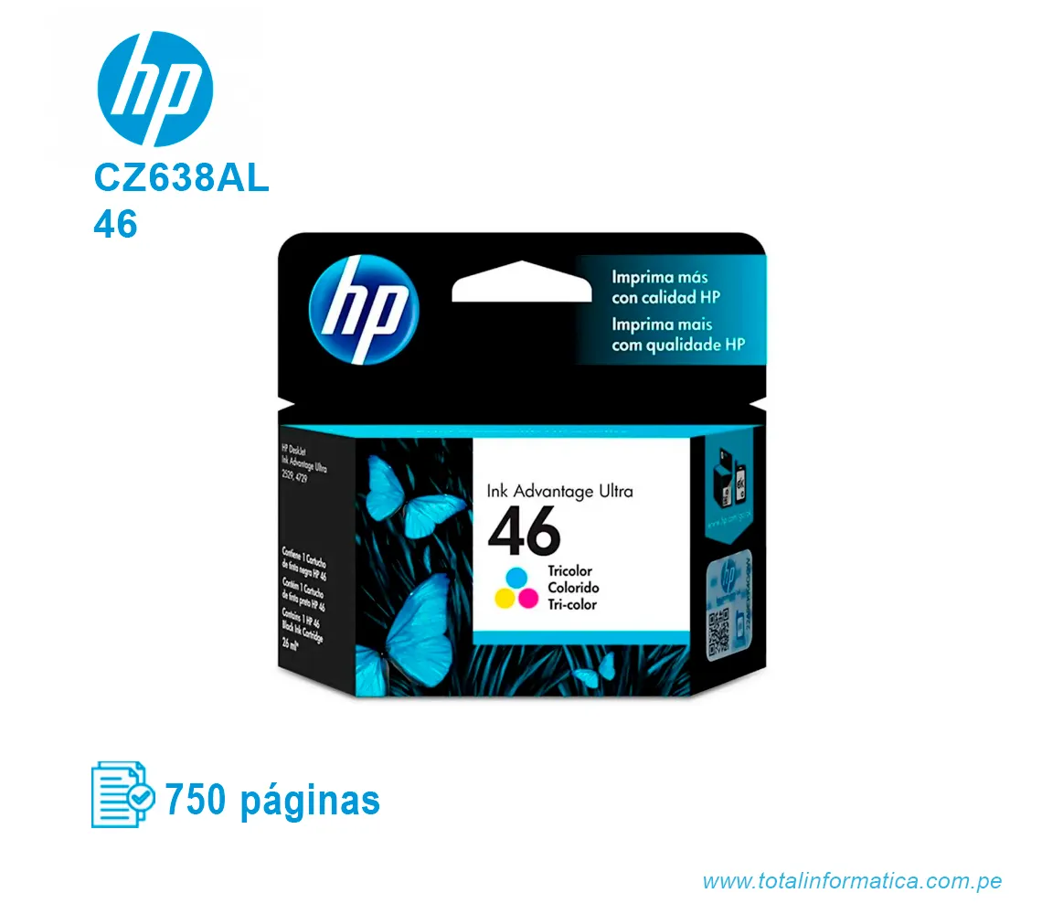 TINTA HP 46 TRICOLOR ( CZ638AL ) ADVANTAGE, 750 PÁG - imagen 1