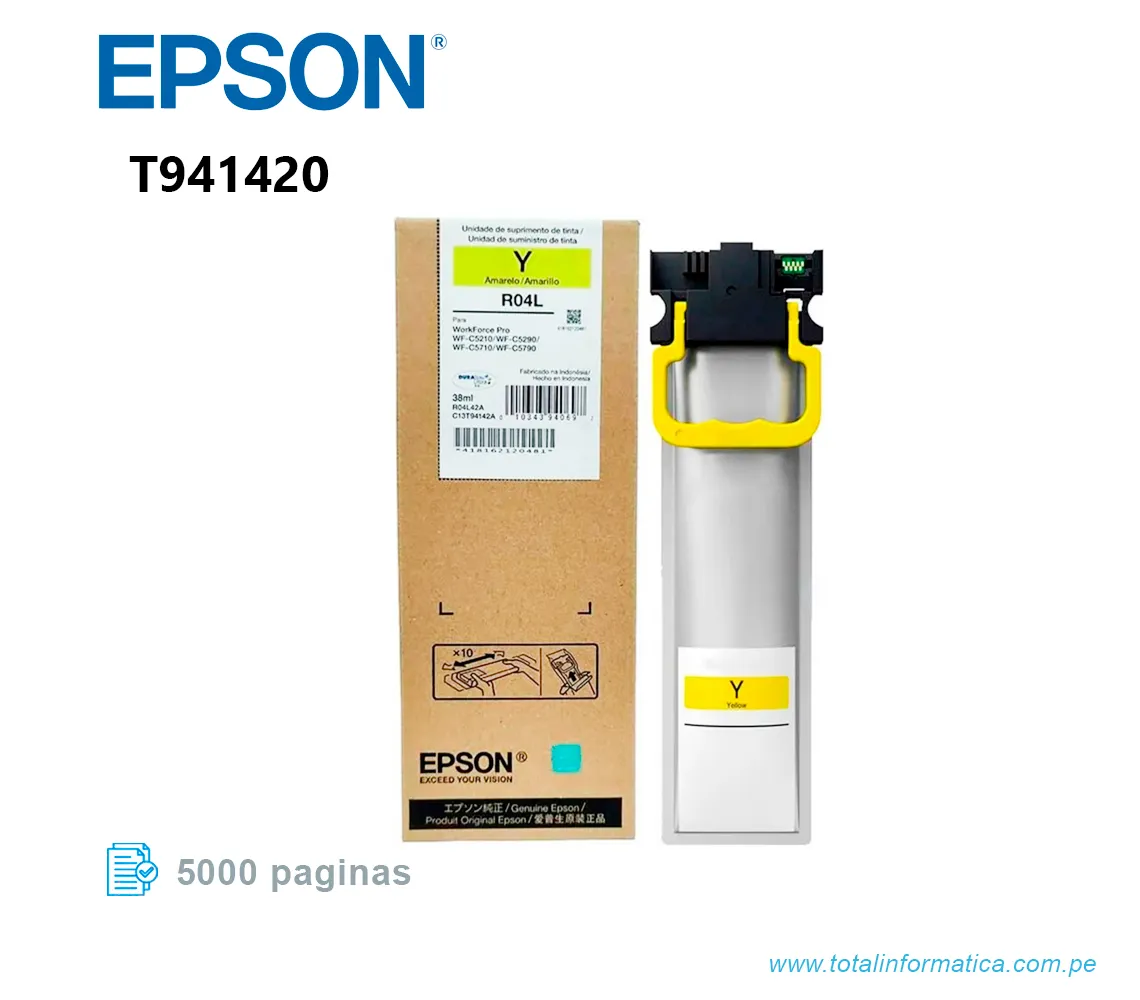 Cartucho de Tinta Epson T9414 Amarillo para WorkForce Pro - imagen 1