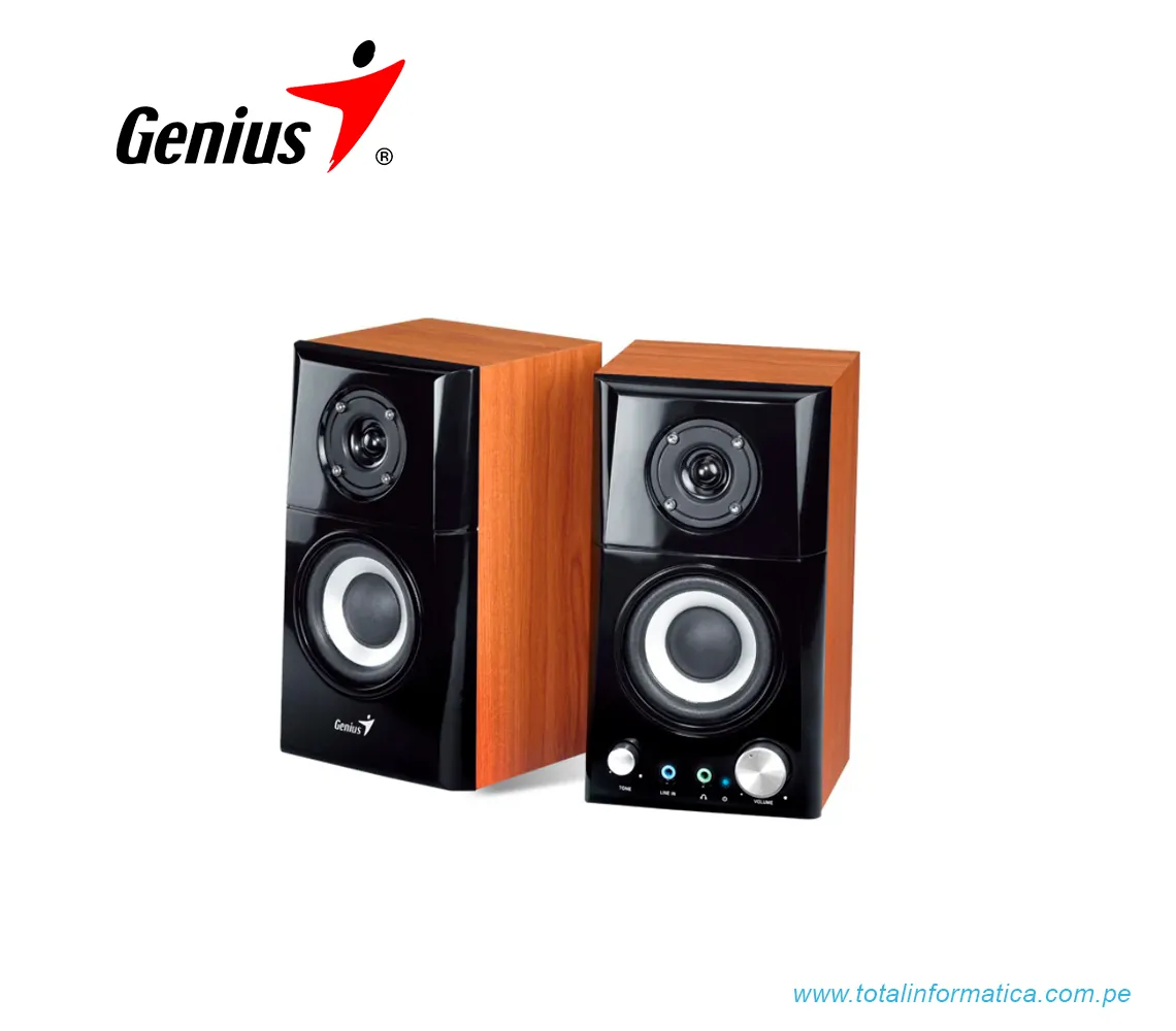 PARLANTE GENIUS SP-HF500A II 2.0, 16W, 3.5MM, 240V, MADERA/NEGRO(31730032400) - imagen 3