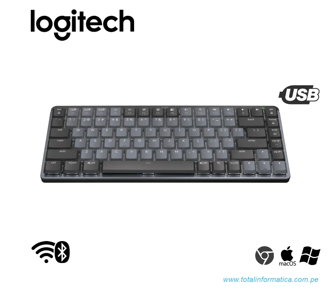TECLADO LOGITECH MX MECHANICAL MINI, INALAMBRICO/BLUETOOTH, NEGRO(920-010846) - imagen 1