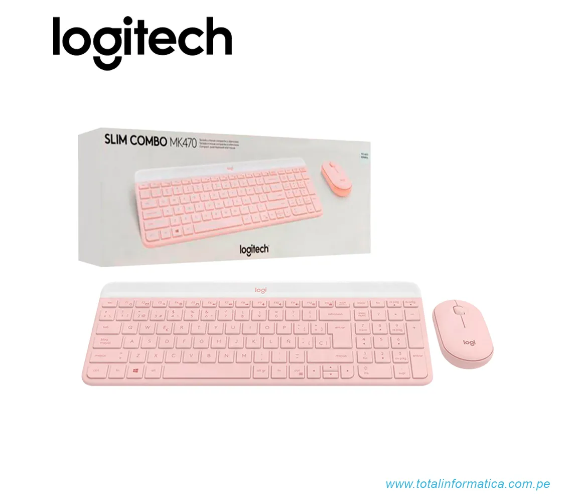 KIT TECLADO + MOUSE LOGITECH MK470, WIRELESS, SLIM, USB, ROSA(920-011312) - imagen 2