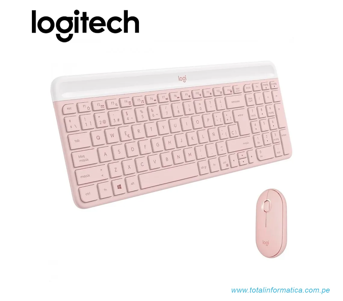 KIT TECLADO + MOUSE LOGITECH MK470, WIRELESS, SLIM, USB, ROSA(920-011312) - imagen 1