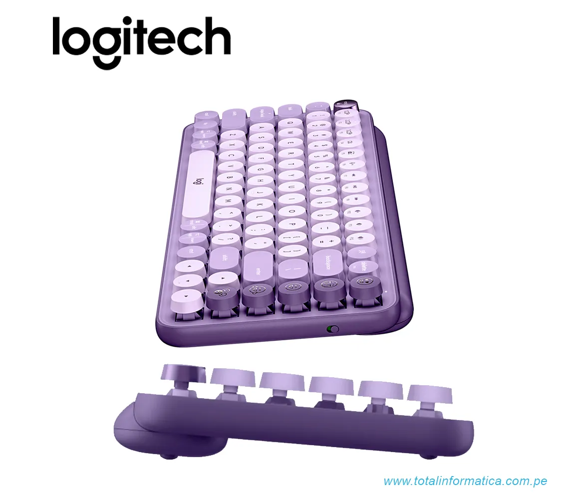 TECLADO LOGITECH POP KEYS, MULTI-DISPOSITIVO, INALAMBRICO/BLUETOOTH, LILA(920-011519) - imagen 3