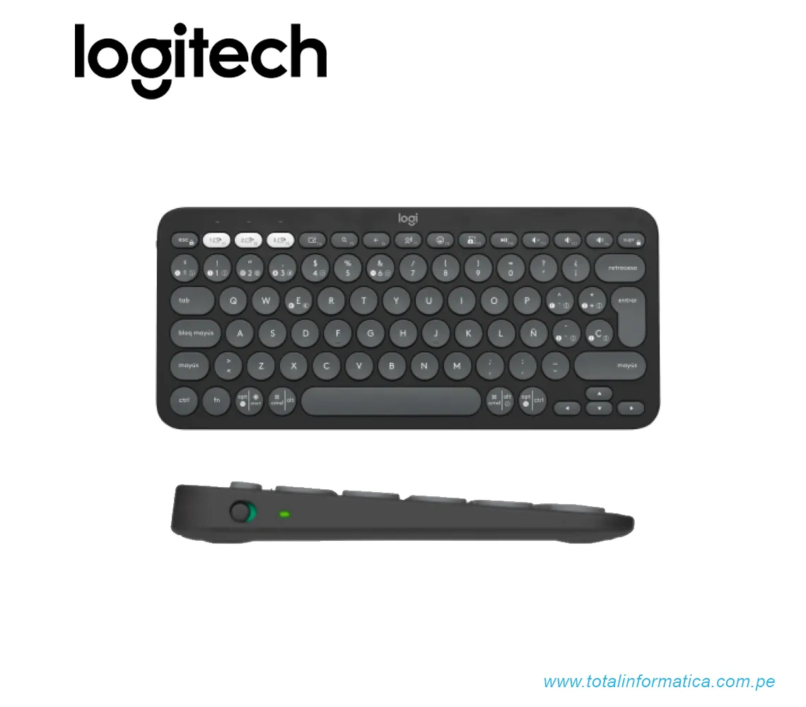 TECLADO LOGITECH PEBBLE 2 K380S, BLUETOOTH/INALAMBRICO, GRAPHITE(920-011783) - imagen 2