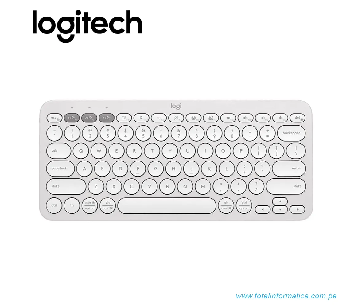 TECLADO LOGITECH PEBBLE 2 K380S, BLUETOOTH/INALAMBRICO, BLANCO(920-011784) - imagen 1