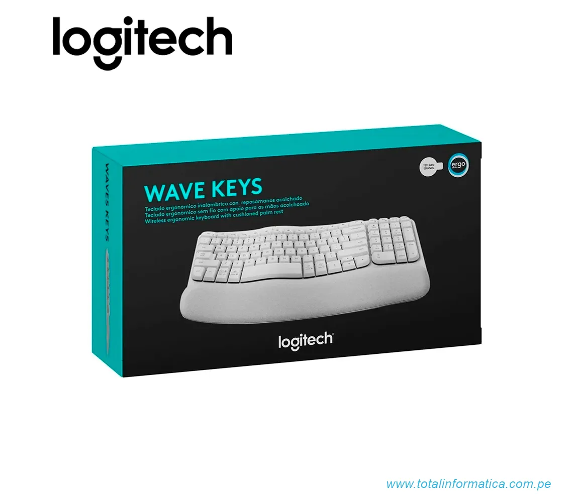 TECLADO LOGITECH ERGO WAVER, INALAMBRICO/BLUETOOTH, BLANCO(920-012279) - imagen 2