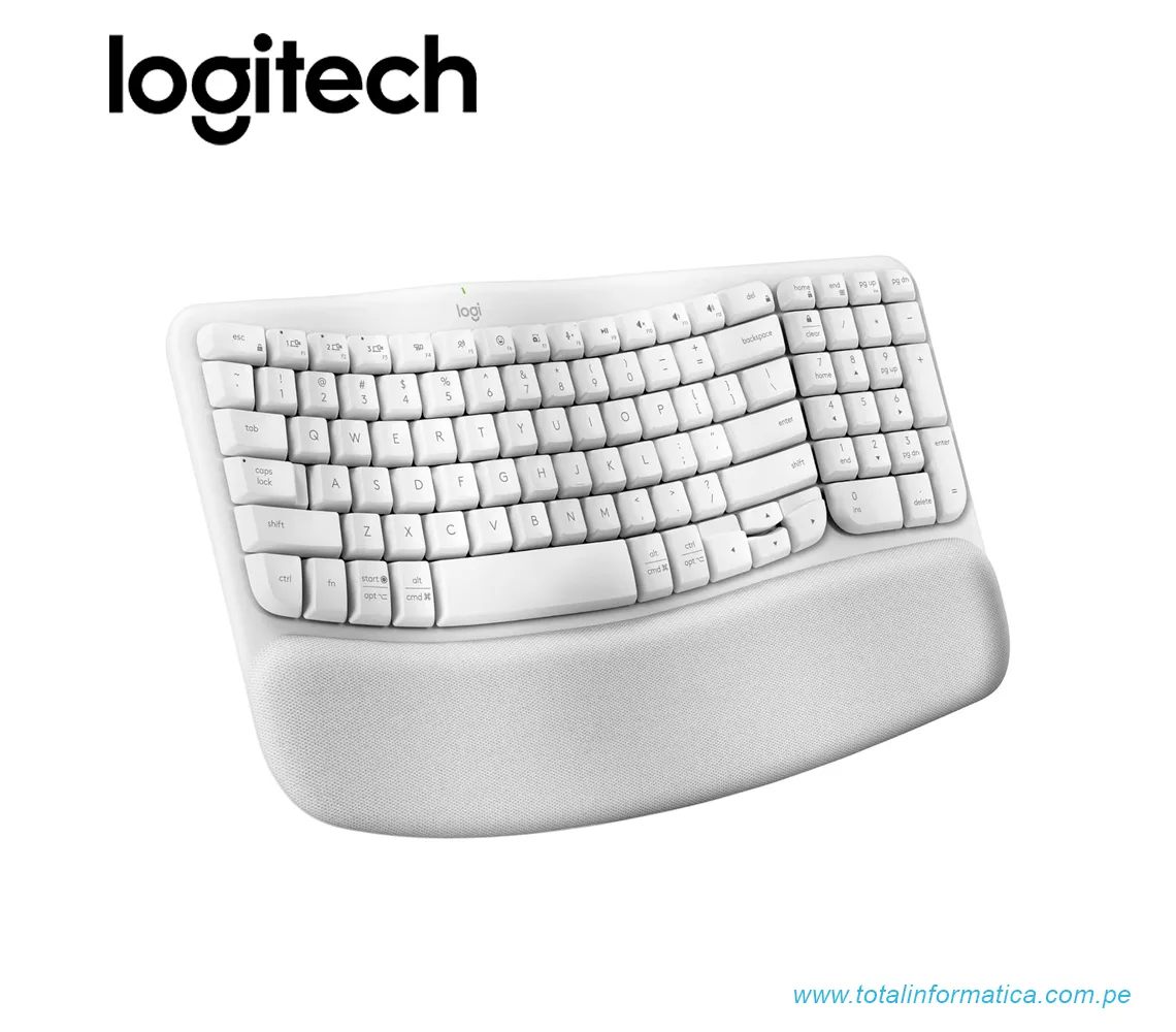 TECLADO LOGITECH ERGO WAVER, INALAMBRICO/BLUETOOTH, BLANCO(920-012279) - imagen 1
