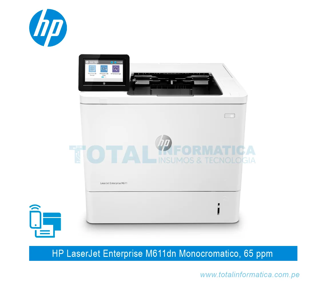 IMPRESORA HP LASERJET ENTERPRISE M611DN 7PS84A, 65 PPM, B/N - imagen 1