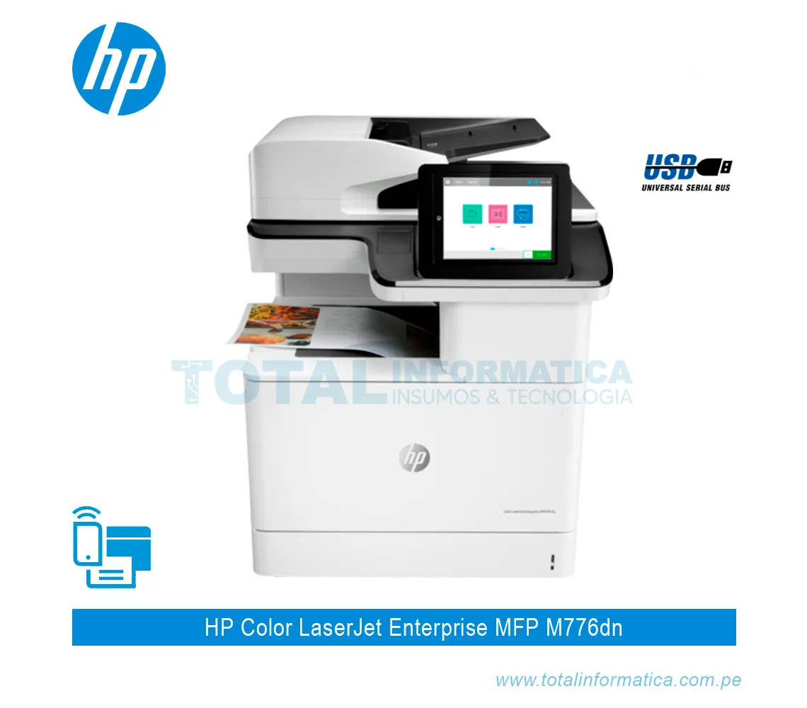 IMPRESORA MFP HP LASERJET ENTERPRISE M776DN COLOR A3, 45PPM - imagen 1