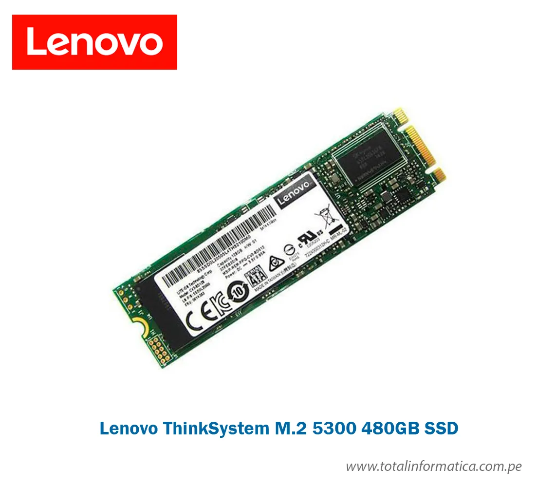 UNIDAD DE ESTADO SÓLIDO LENOVO M.2 INTERNO 480GB, SATA (SATA/600) 1324TB TBW, 540MB/S - imagen 2
