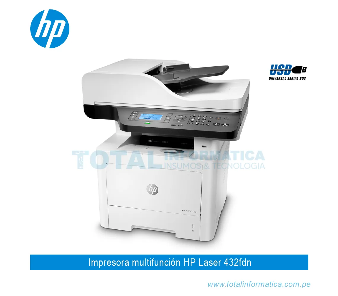 IMPRESORA MULTIFUNCIONAL HP LASER 432FDN, 42PPM, USB, RED - imagen 2