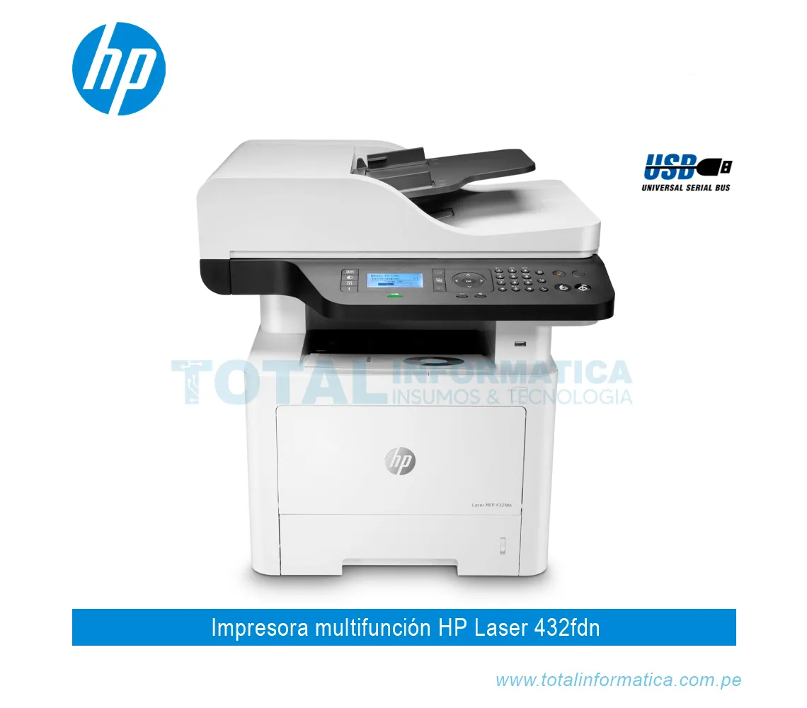 IMPRESORA MULTIFUNCIONAL HP LASER 432FDN, 42PPM, USB, RED - imagen 1