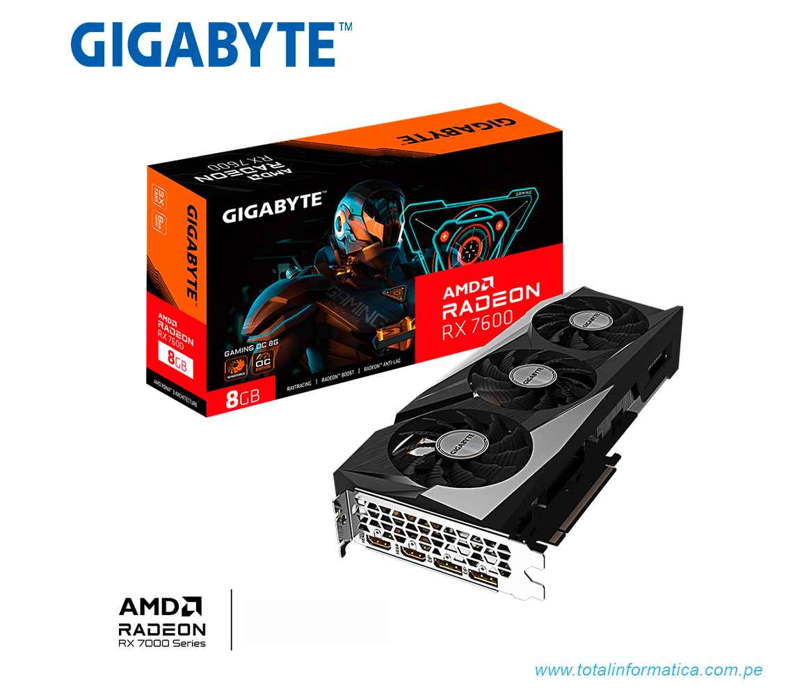 TARJETA GRAFICA GIGABYTE RX 7600 GAMING OC, 8GB DDR6, AMD RADEON(GV-R76GAMING OC-8GD) - imagen 2