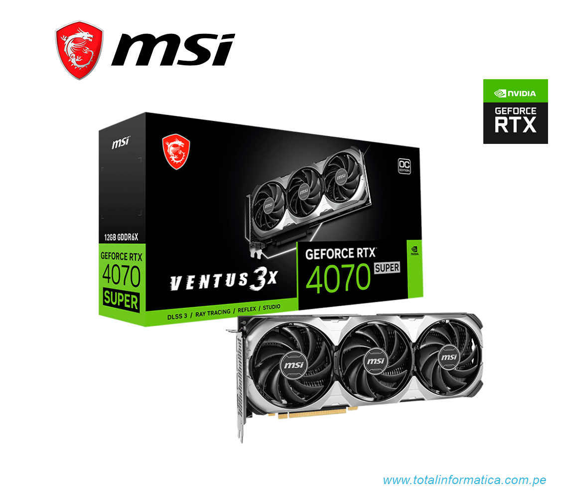 TARJETA GRAFICA MSI RTX 4070 SUPER, 12GB GDDR6X, PCI-E 4.0, GEFORCE RTX(RTX 4070 SUPER 12G VENTUS 3XOC) - imagen 4