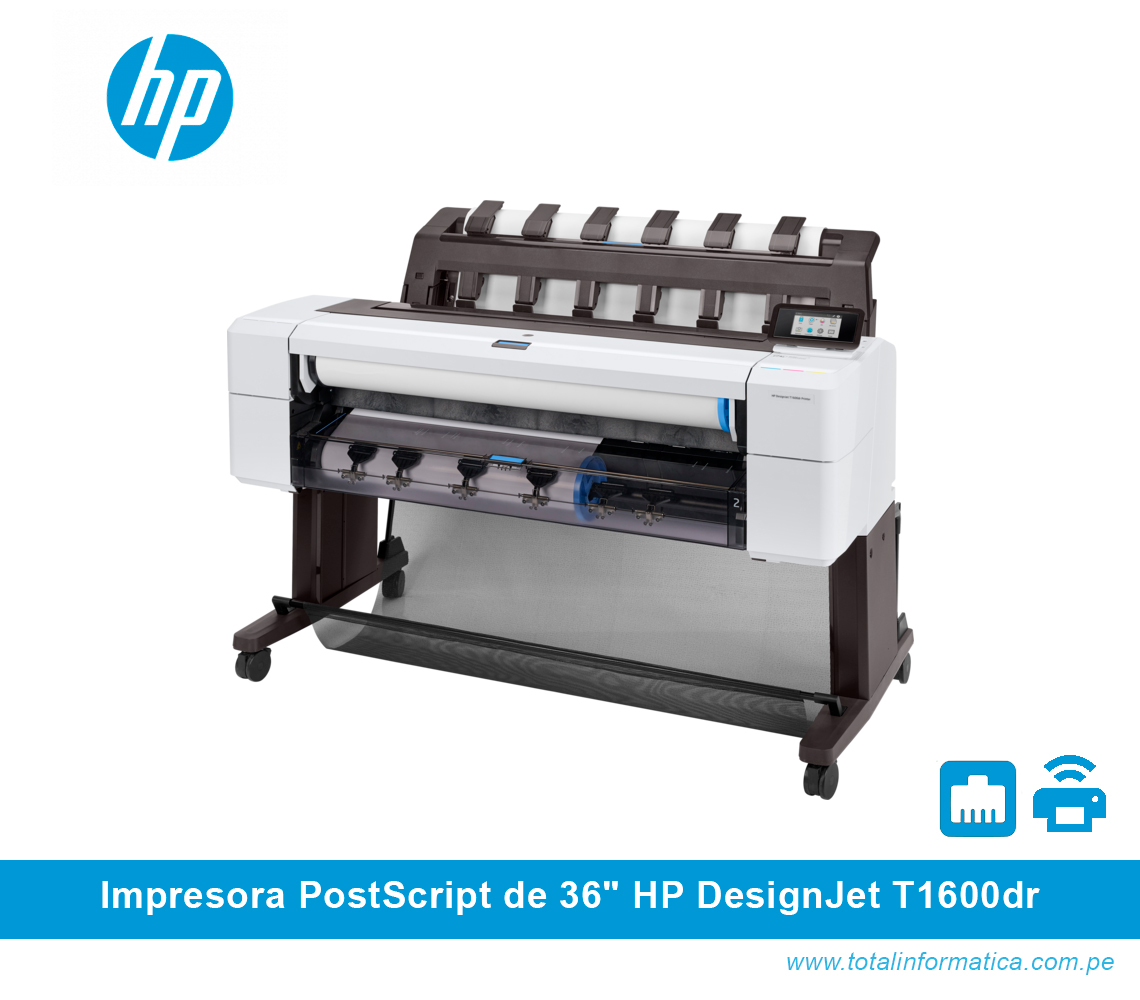 IMPRESORA PLOTTER HP DESIGNJET T1600DR de 36" PostScript, 3EK13A, A4-A0 - imagen 2
