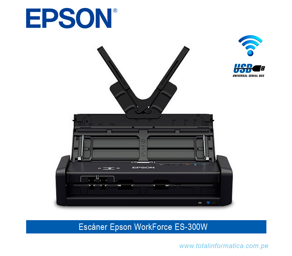 ESCÁNER PORTATIL EPSON WORKFORCE ES-300W A4, 600DPI, 50IPM, WIFI - imagen 1