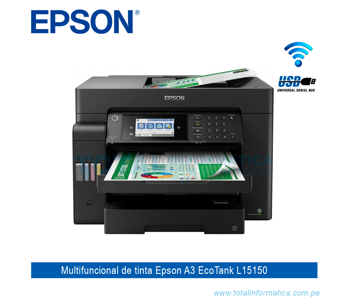 MULTIFUNCIONAL EPSON A3 L15150 C11CH72303, IMPRESORA DUPLEX, WI-FI, USB