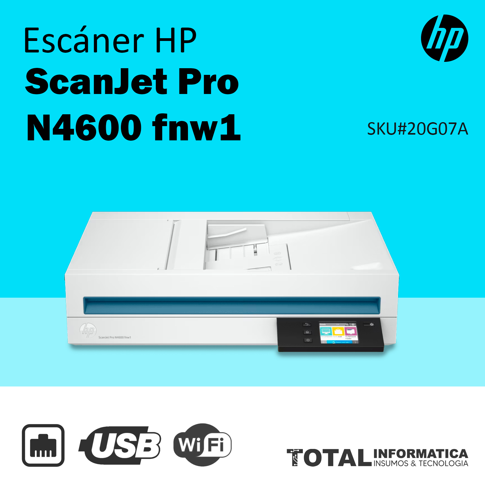 ESCÁNER HP SCANJET PRO N4600 FNW1 20G07A