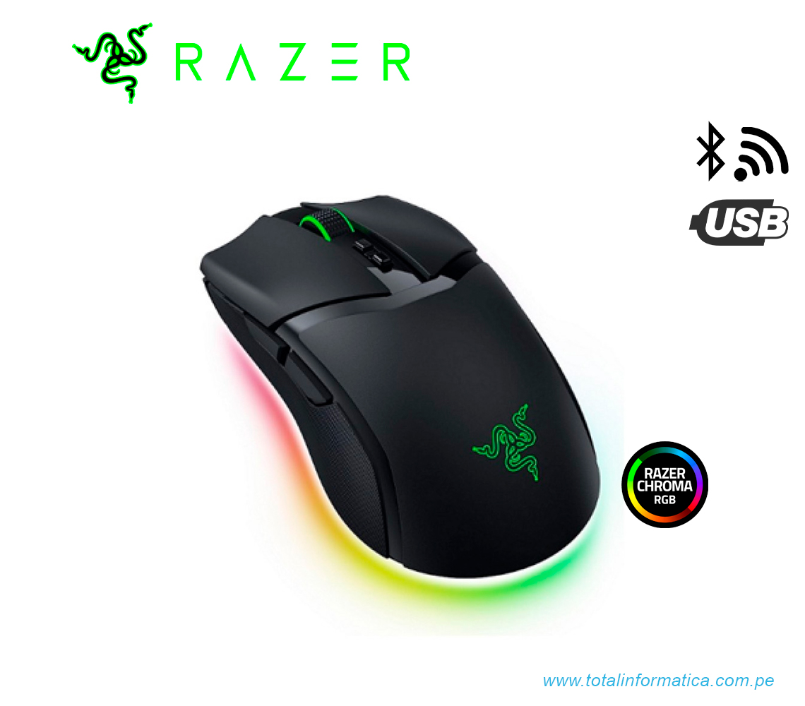 MOUSE GAMING RAZER COBRA PRO, 30K DPI, INALAMBRICO, BLUETOOTH, USB-C, RGB, NEGRO(RZ01-04660100-R3U1) - imagen 1